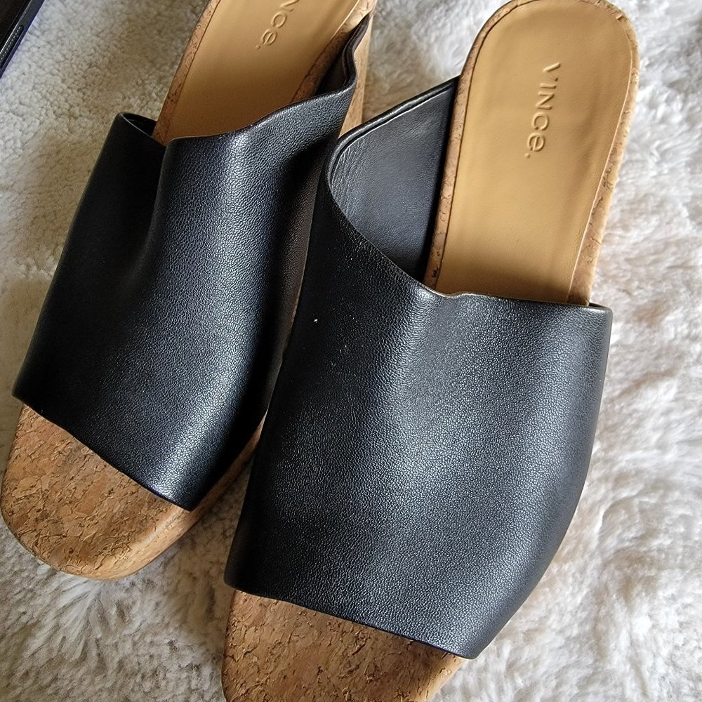 Vince Wyatt Platform Sandal Leather/Cork Lightly Worn 40